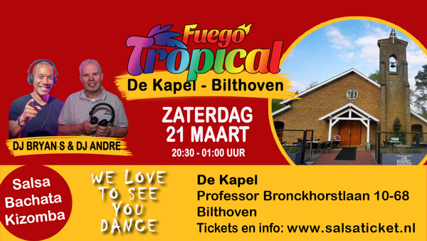Fuego Tropical in de kapel van Bilthoven Flyer