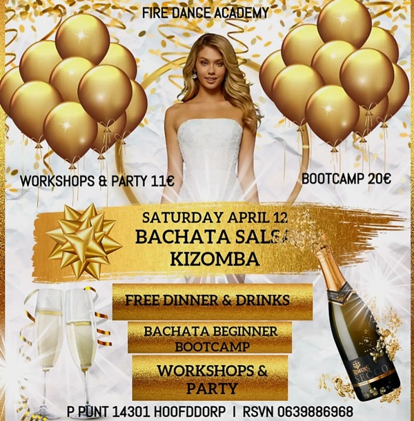 Latin Saturday with FREE dinner & drink Black & silver editi Flyer