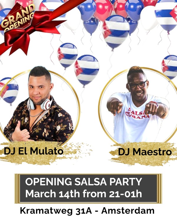 Salsa Cubana Party by LEC - Opening New Amsterdam Location Flyer